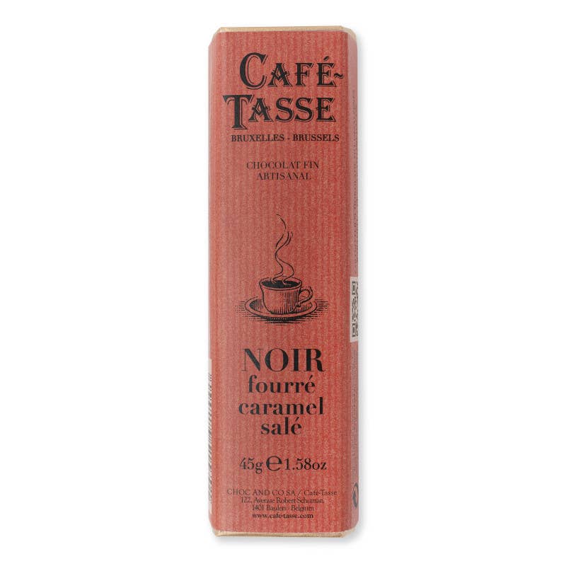 Cafe Tasse Chocolate bar 45g - 
Black with salted caramel filling