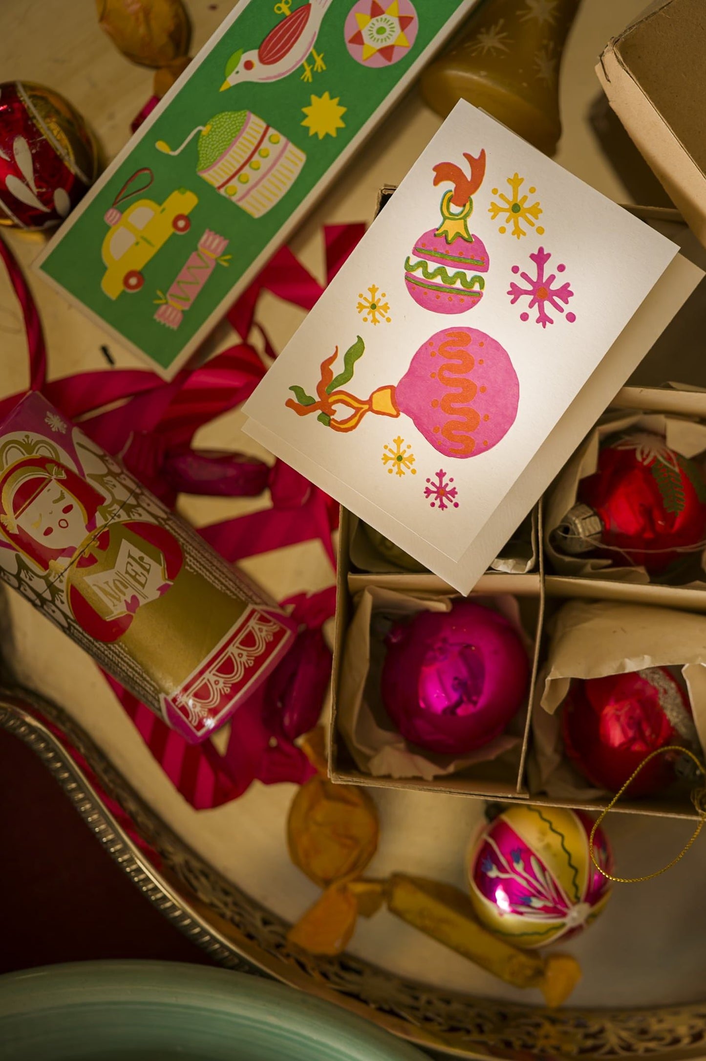 Archivist Pink Baubles Card Pack 5