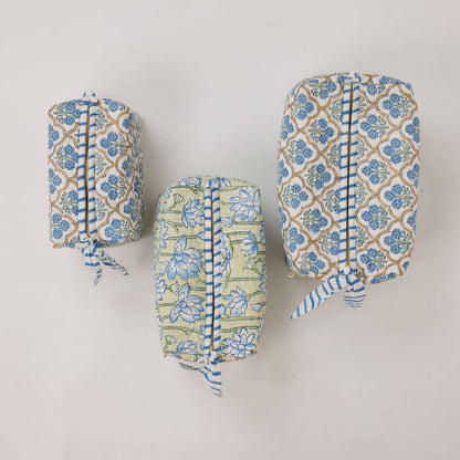 Organic Cotton Toiletry Bag (Medium) - Lotus Indigo