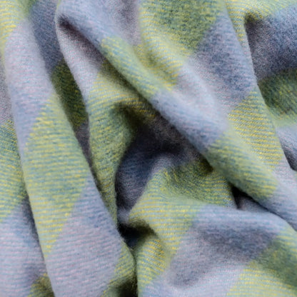 Recycled Wool Throw Green Gingham