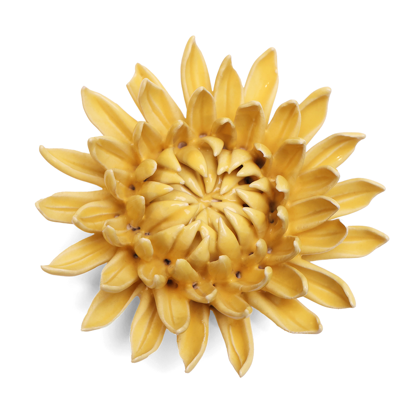 Ceramic Flower - English Garden Canary Yellow