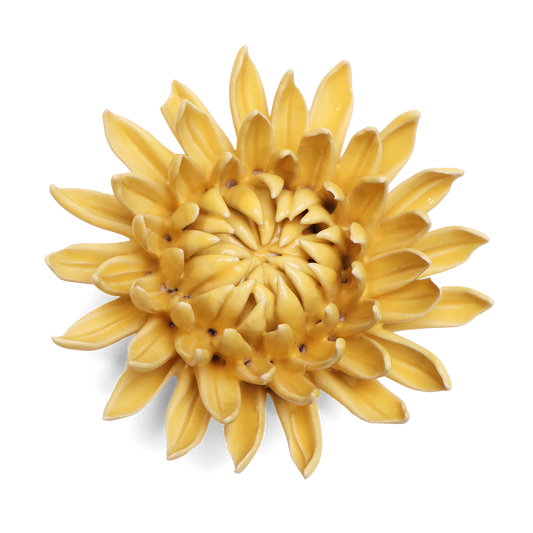 Ceramic Flower - English Garden Canary Yellow