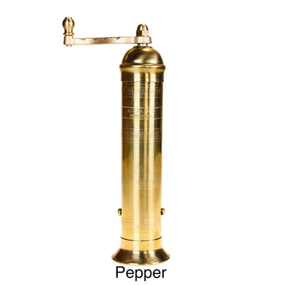 Alexander Handcrafted Brass Pepper Mill 9"