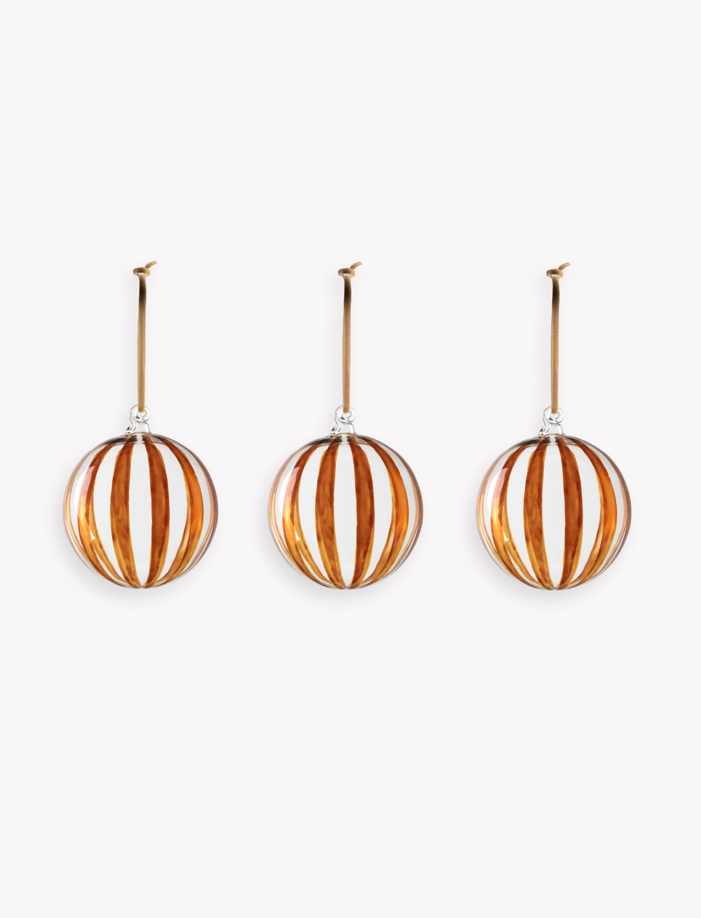 Purton Striped Christmas Bauble -Cinnamon