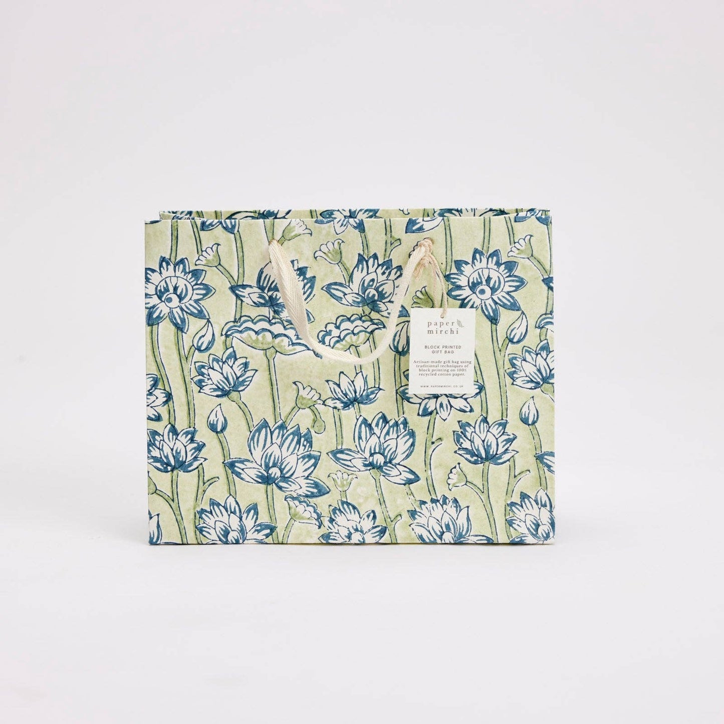 Hand Block Printed Gift Bags (Medium) - Indigo Collection