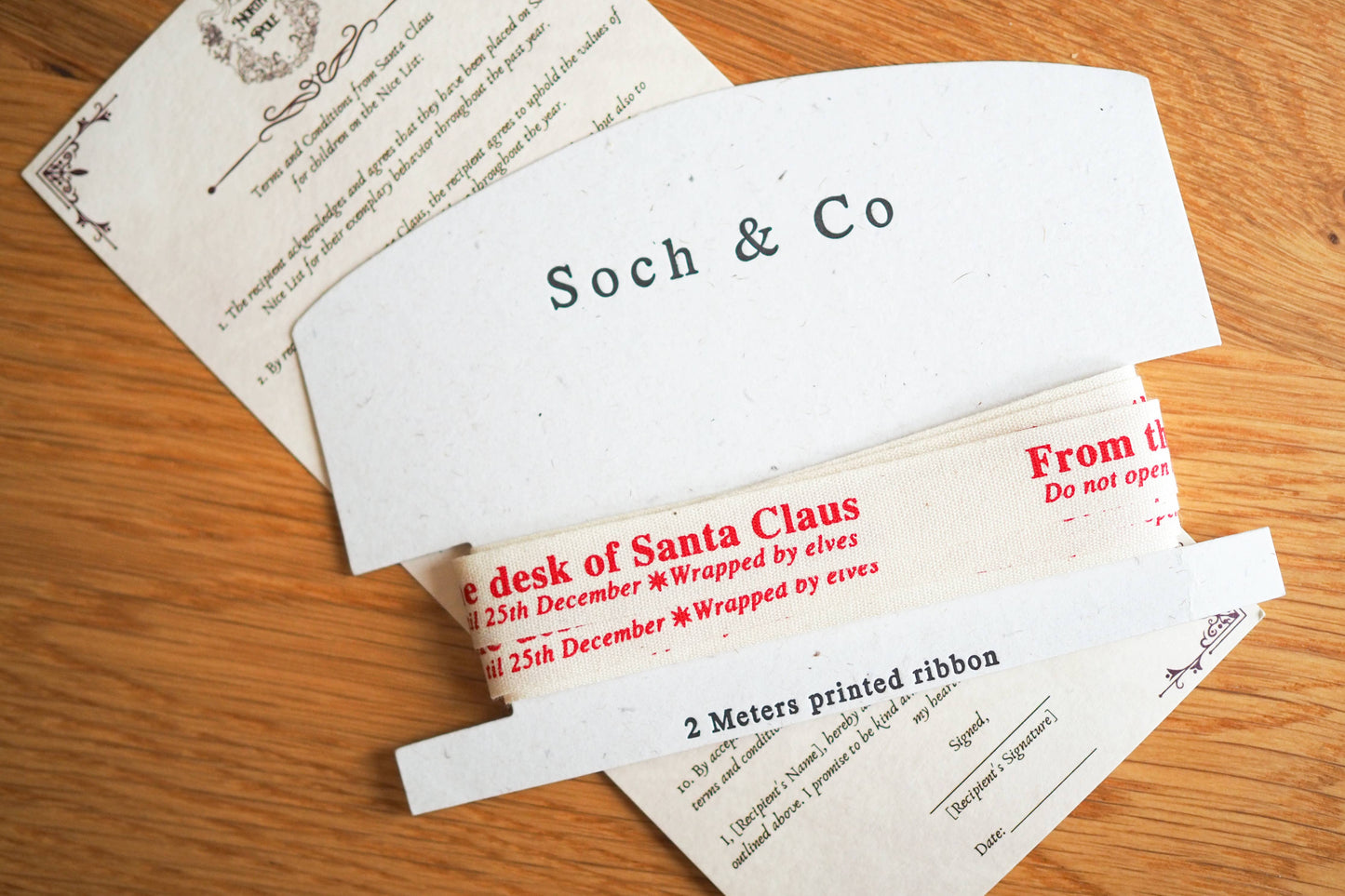 From the desk of Santa Claus Christmas ribbons