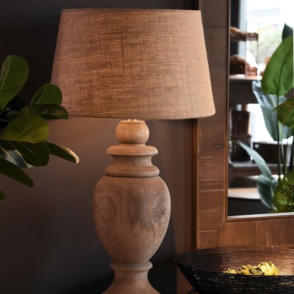 Genoa Bulbous Table Lamp with Jute Shade