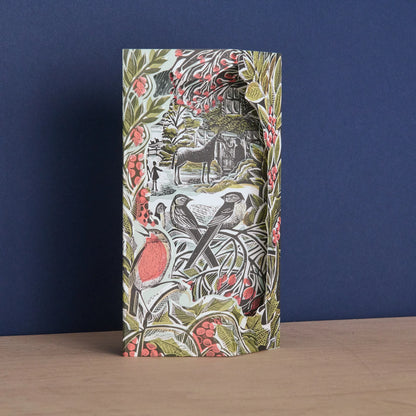 Holly Hedge And Home Die-Cut Greetings Card