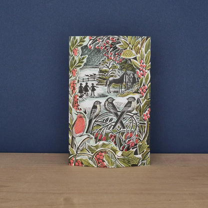Holly Hedge And Home Die-Cut Greetings Card