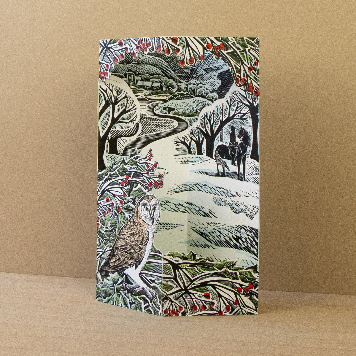 Owl Flight Die-Cut Greetings Card