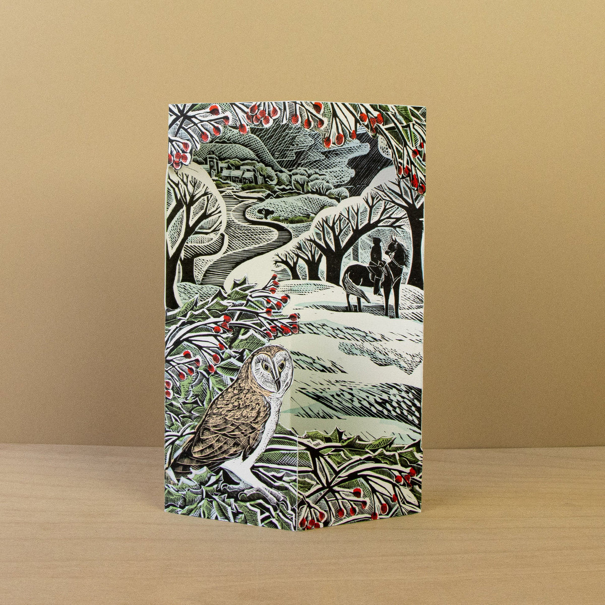 Owl Flight Die-Cut Greetings Card