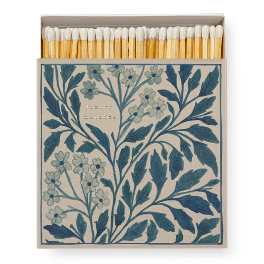Archivist Square Box Matches - Blue Floral