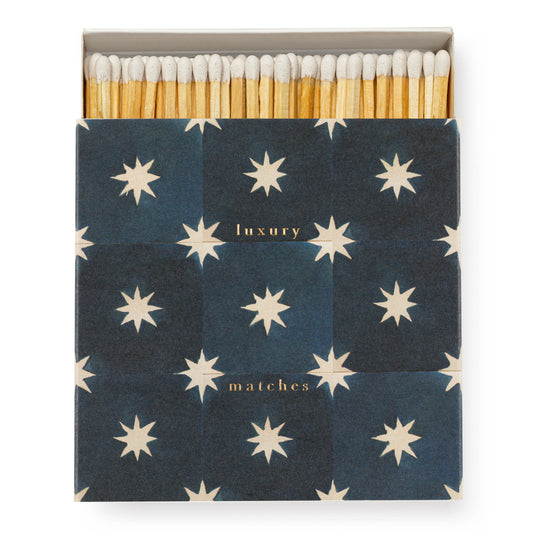 Archivist Square Box Matches - Navy Star