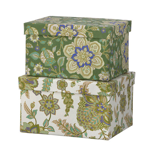 Brick Duo Box Yamini Moss - Large White Floral