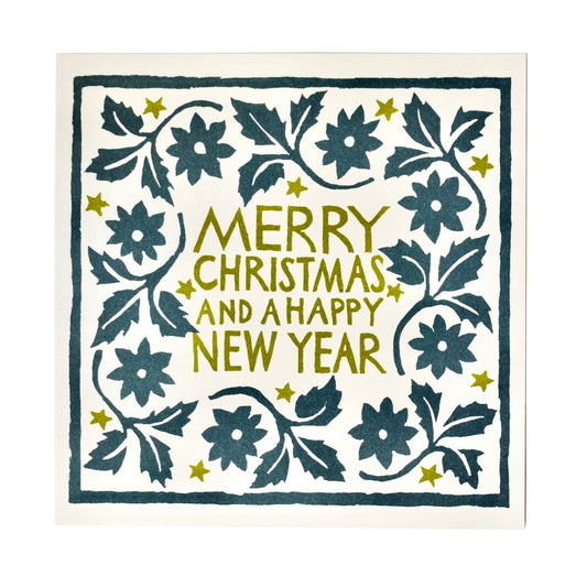 Cambridge Imprint Square Cards Leaves and Stars Black Forest and Sap / PK 10