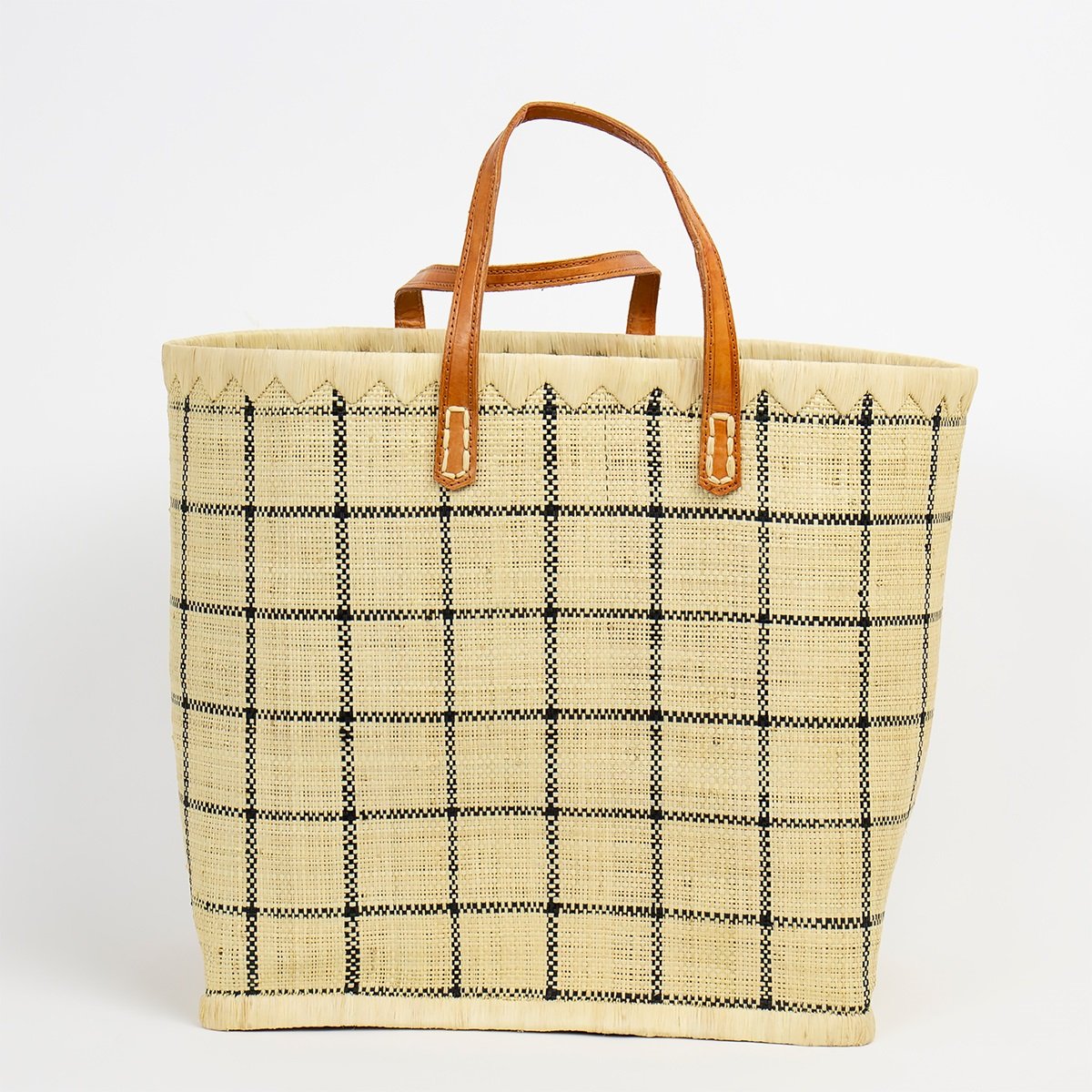 Raffia Checked Bag - Small