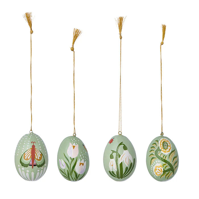 Papier Mâché Eggs 7cm Anila Sage - Various Designs