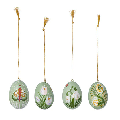 Papier Mâché Eggs 7cm Anila Sage - Various Designs