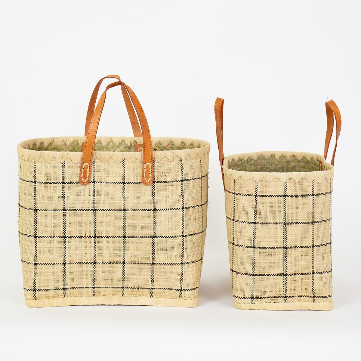 Raffia Checked Bag - Small