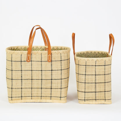 Raffia Checked Bag - Small