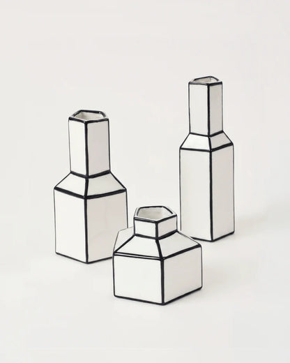 Vase M white - black Carte blanche