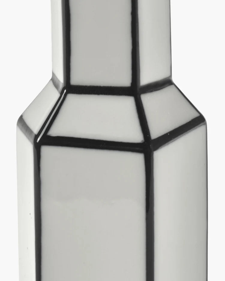 Vase L white - black Carte blanche