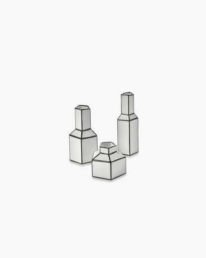 Vase L white - black Carte blanche
