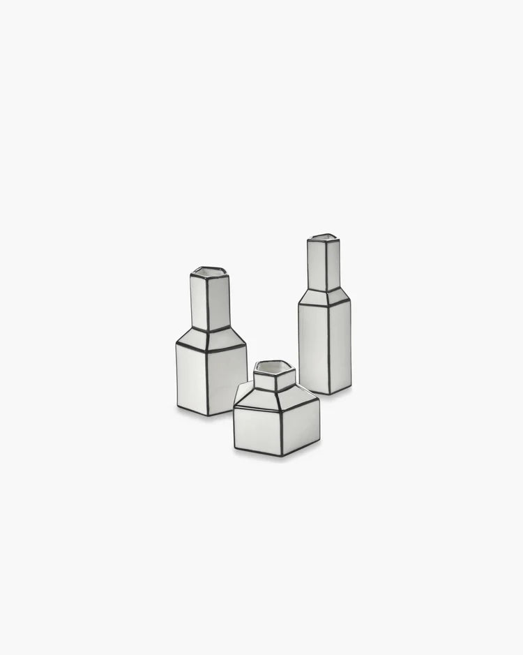 Vase M white - black Carte blanche