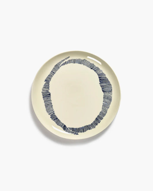 Serax Dinner Plate White Swirl - Blue Stripes Feast