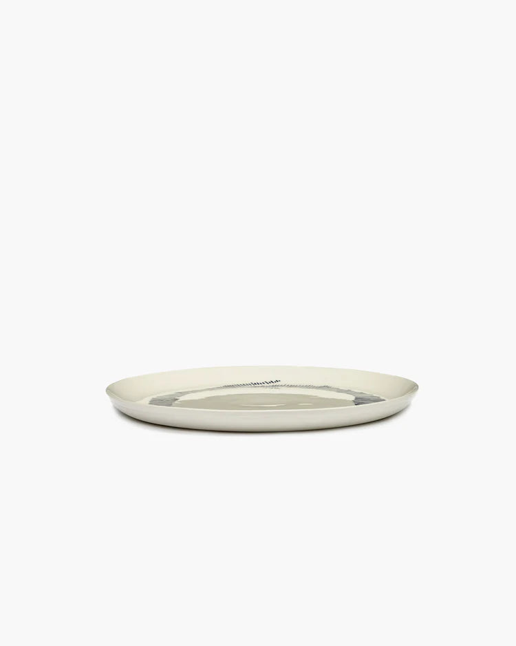 Serax Dinner Plate White Swirl - Blue Stripes Feast