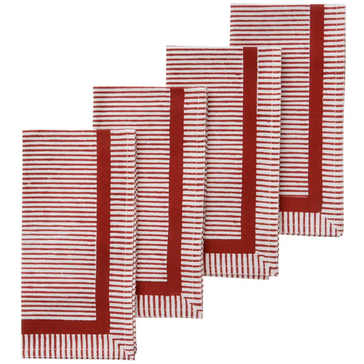 Hand Block Printed Napkins S/4 PCS Gaya Scarlet