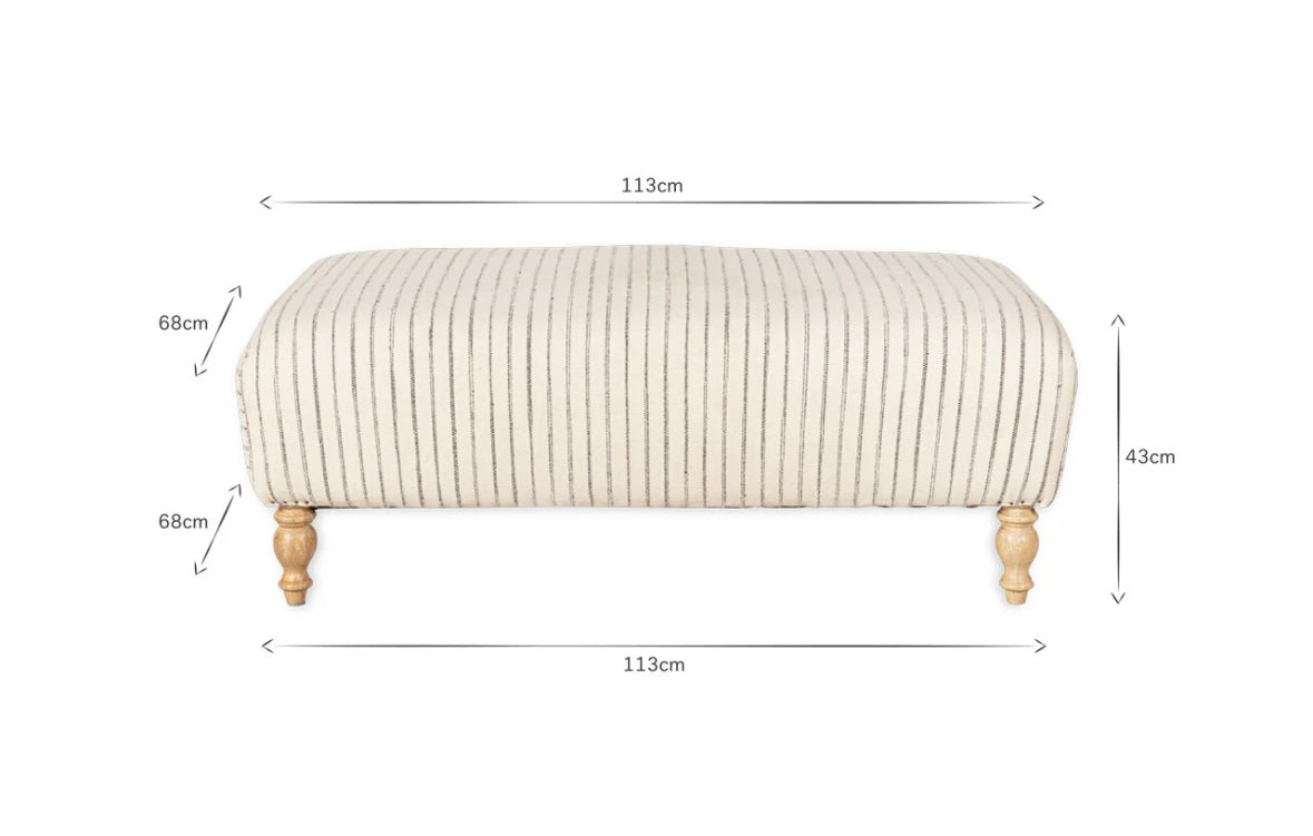 Sanja Stripe Upholstered Ottoman