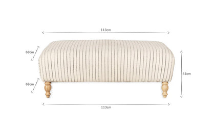 Sanja Stripe Upholstered Ottoman