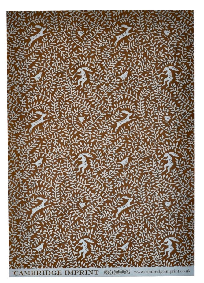 Cambridge Imprint Sheet Patterned Paper Dancing Hare Bronze