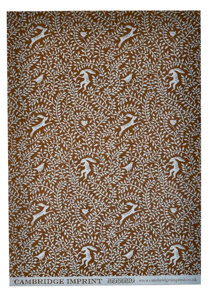 Cambridge Imprint Sheet Patterned Paper Dancing Hare Bronze