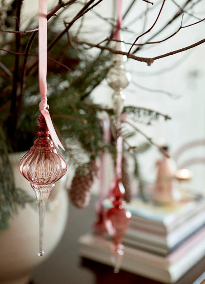 Glass Icicle Dome - Ruby