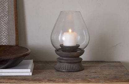 Kawani Mango Wood Lantern - Dark Ash