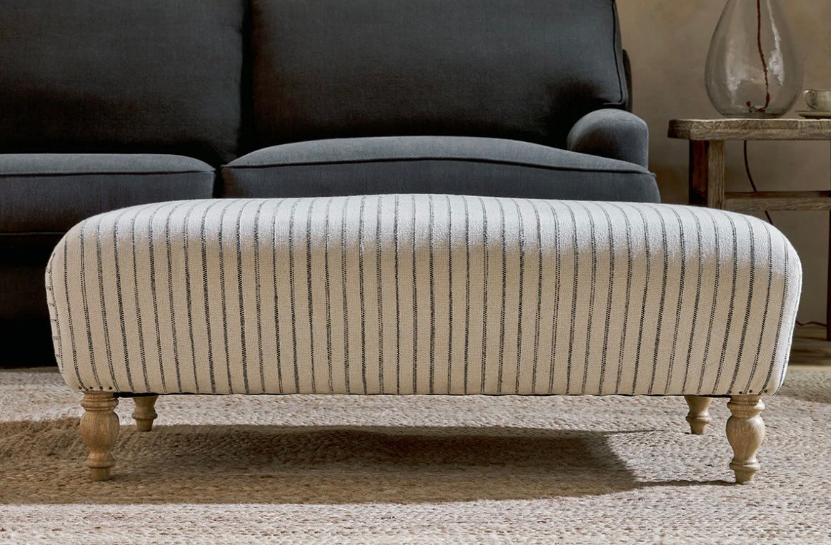 Sanja Stripe Upholstered Ottoman