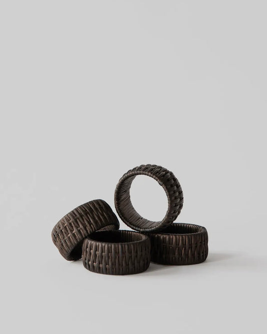 Mila Napkin Ring Set/4 - Brown