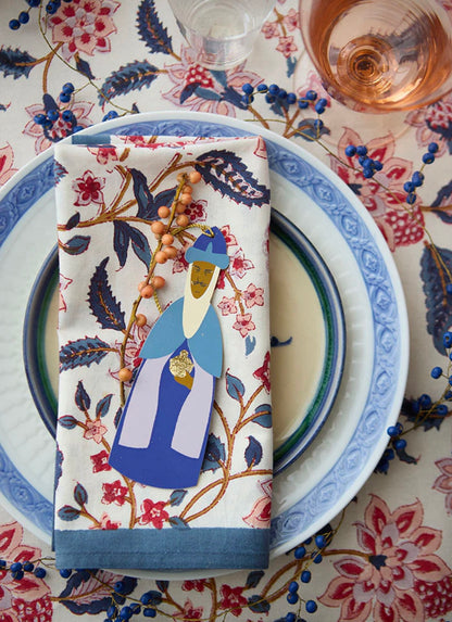 Hand Block Printed Napkins S/4 PCS Divya Royal Blue