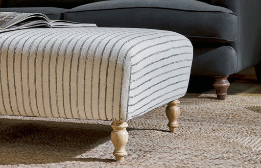 Sanja Stripe Upholstered Ottoman