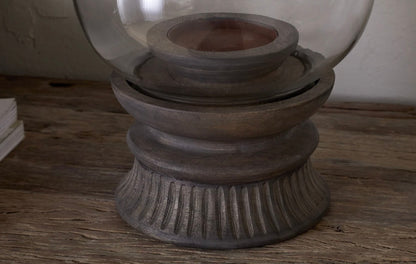 Kawani Mango Wood Lantern - Dark Ash