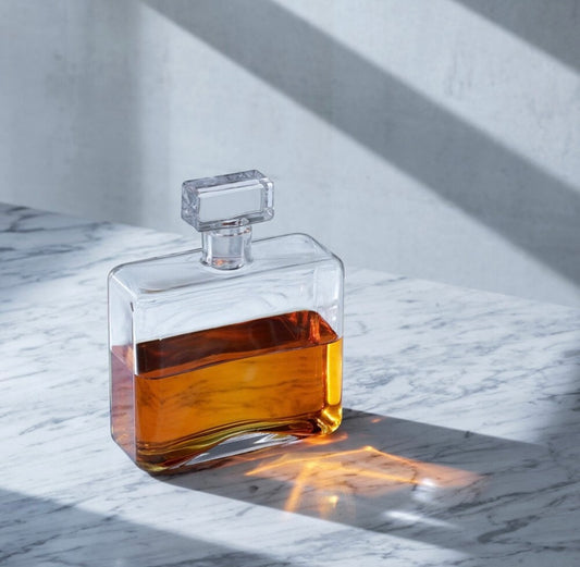 LSA Cask Whisky Rectangle Decanter 1L Clear