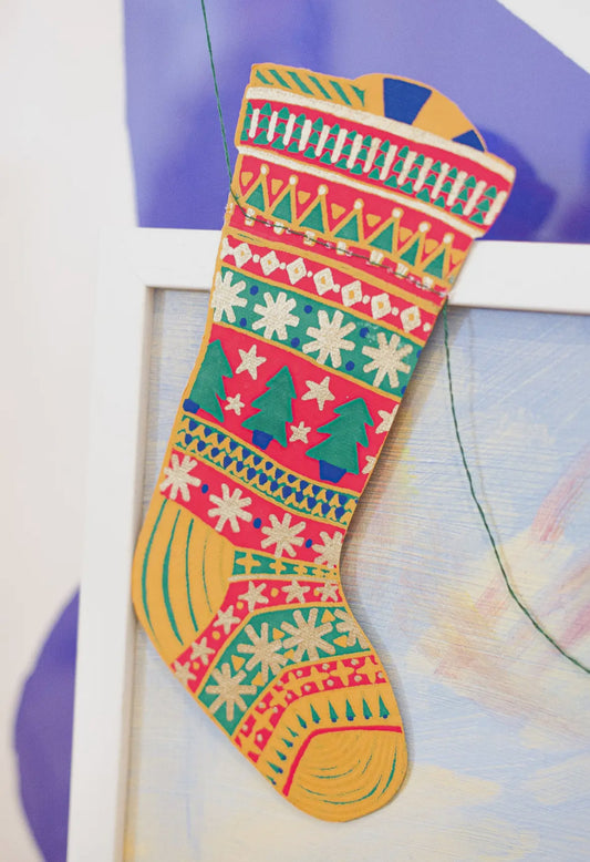 East End Press Garland - Festive Stockings