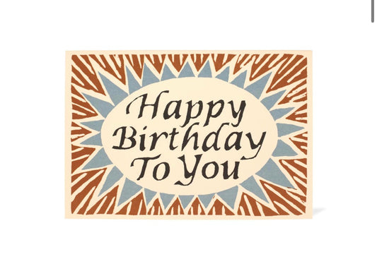 Card Happy Birthday To You Brown And Blue