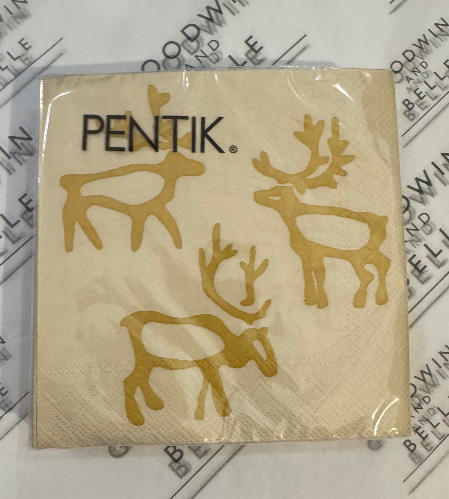 Saaga Reindeer Napkin Gold 25x25 cm 20 pcs