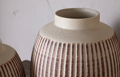 Perola Reactive Glaze Decorative Vase - Natural & Rust - Small