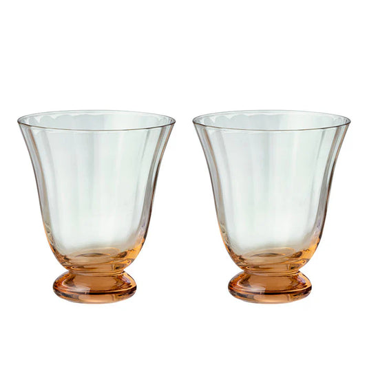 Water Glass Trellis Peach S/2pcs
