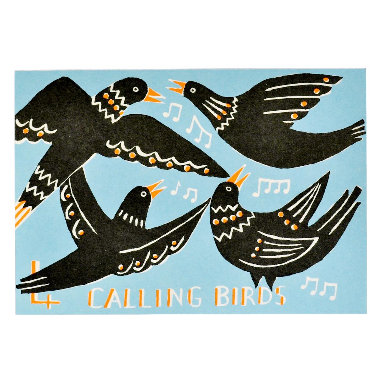 Cambridge Imprint Card Four Calling Birds