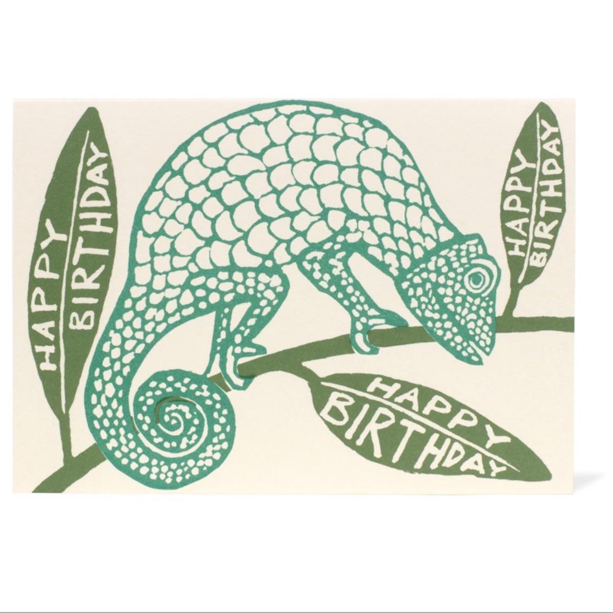 Cambridge Imprint Card Birthday Chameleon